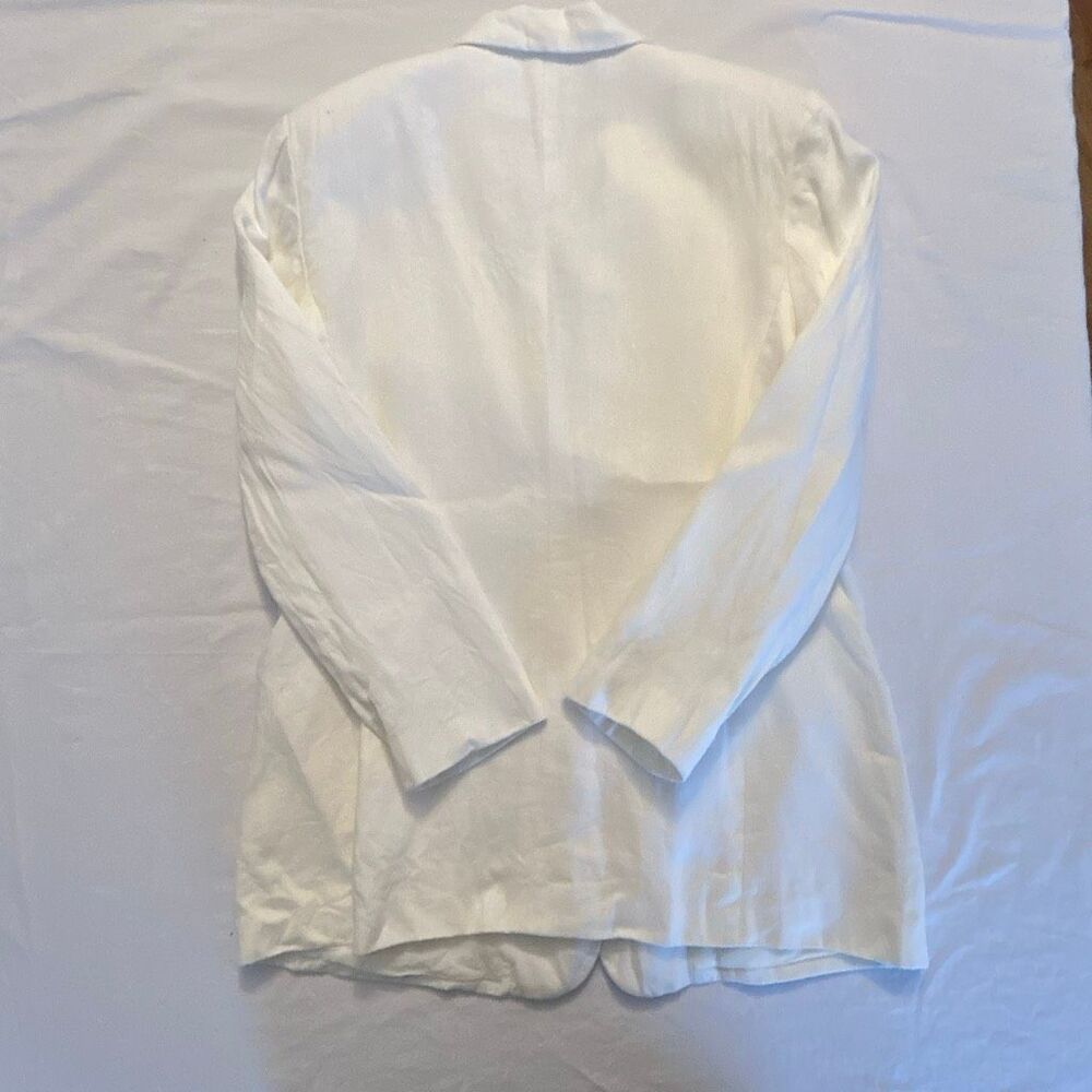 Ann Taylor LOFT Linen Blazer | Women’s 14 | White | One Button | Classic Tailore - Picture 6 of 7